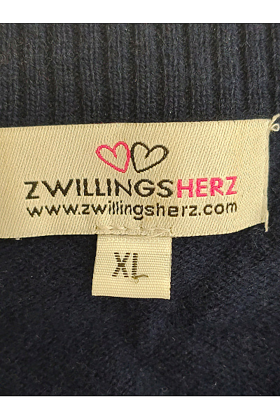 Zwillingsherz Dámský modrý kašmírový pulovr s výstřihem do V basic Velikost XL | Zwillingsherz | obrázek 4