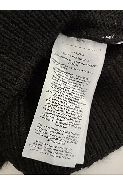 ONLY & SONS Černý pánský pletený pulovr basic Velikost M | ONLY & SONS | obrázek 6