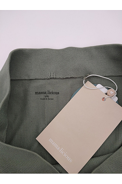 Mama licious Dámské khaki bezešvé cyklistické kraťasy s vysokým pasem Vel. L/XL | mama licious | obrázek 4
