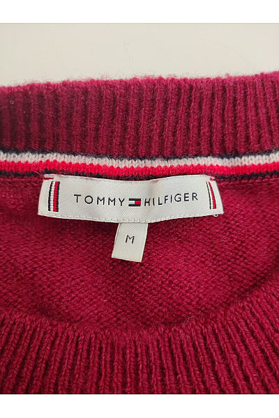 TOMMY HILFIGER Červený pletený pulovr se spadlými rameny Vel. M | TOMMY HILFIGER | obrázek 4