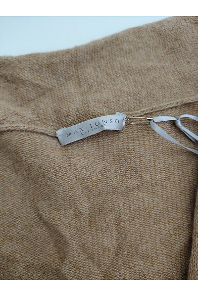 MAX TONSO CASHMERE Dámský kašmírový kardigan dlouhý hnědý pletený Velikost S | MAX TONSO CASHMERE | obrázek 4