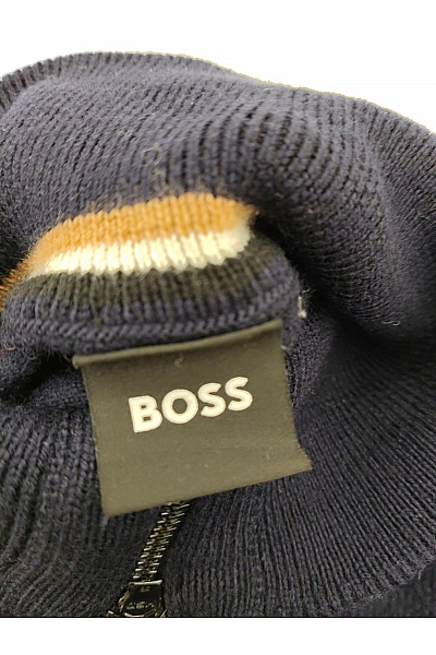 Hugo Boss Pánský vlněný pulovr se stojáčkem na zip černý Vel. M | Hugo Boss | obrázek 5