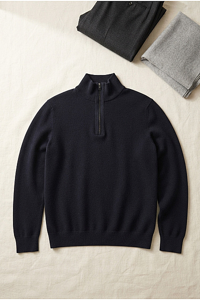 Hugo Boss Pánský Vlněný Pulovr Se Stojáčkem Na Zip černý Vel. M