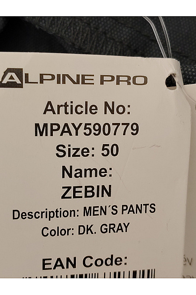 ALPINE PRO Šedé outdoorové sportovní kalhoty s kapsami Vel. EU 50 | ALPINE PRO | obrázek 9
