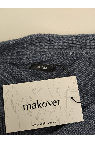 Makover Šedé pletené svetrové šaty s dlouhým rukávem a páskem Vel. S/M | makover | obrázek 7