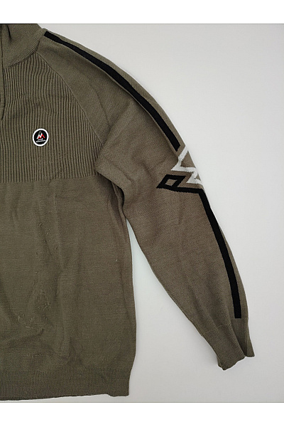 Peak mountain Pánský khaki pletený pulovr se stojáčkem na zip sportovní Vel. 2XL | peak mountain | obrázek 3