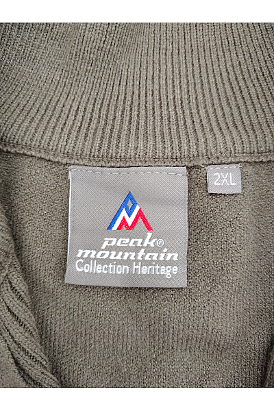 Peak mountain Pánský khaki pletený pulovr se stojáčkem na zip sportovní Vel. 2XL | peak mountain | obrázek 6