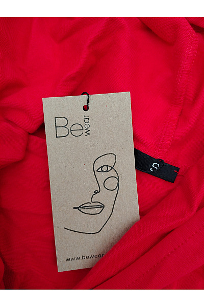 Be wear Červené bavlněné mikinové šaty s dlouhým rukávem a kapucí Vel. S | Be wear | obrázek 5