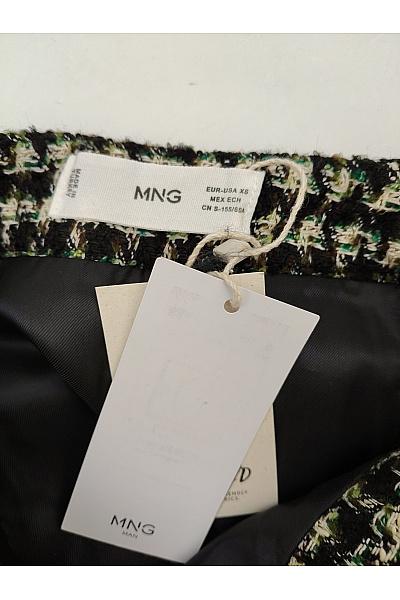 MANGO Černobílá pepitová mini sukně do pasu elegantní Vel. US XS | MANGO | obrázek 7