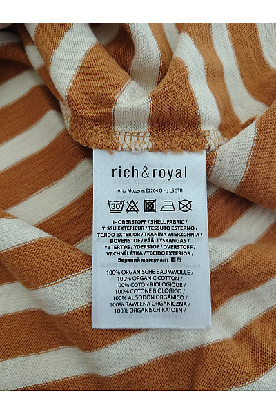 RICH&ROYAL Dámské bavlněné pruhované tričko s tříčtvrtečním rukávem a kulatým výstřihem Velikost EU L | RICH&ROYAL | obrázek 7