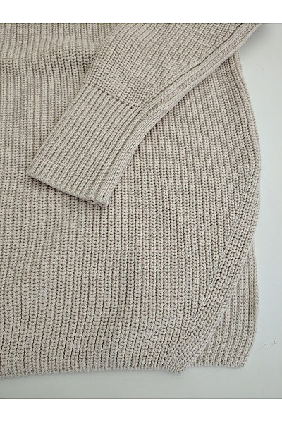 Marc O´Polo Béžový bavlněný oversized pulovr se stojáčkem Velikost M | Marc O´Polo | obrázek 4