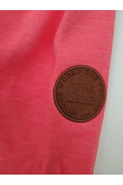 Alife and kickin Dámská růžová mikina s kapucí na zip prodloužená sportovní Vel. XL | alife and kickin | obrázek 5