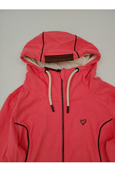 Alife and kickin Dámská růžová mikina s kapucí na zip prodloužená sportovní Vel. XL | alife and kickin | obrázek 6