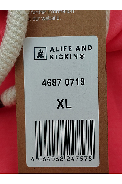 Alife and kickin Dámská růžová mikina s kapucí na zip prodloužená sportovní Vel. XL | alife and kickin | obrázek 10