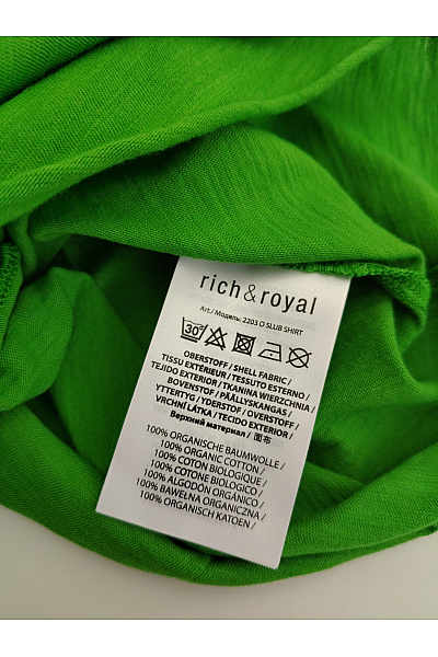 RICH&ROYAL Dámské bavlněné zelené tričko s krátkým rukávem a kulatým výstřihem Velikost S | RICH&ROYAL | obrázek 5