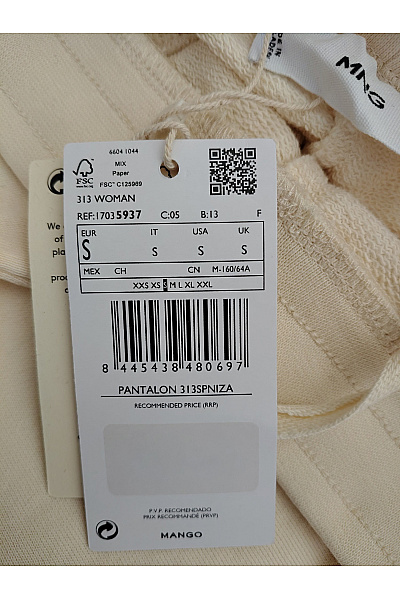 MANGO Béžové bavlněné tepláky s kapsami Vel. EU S | MANGO | obrázek 10