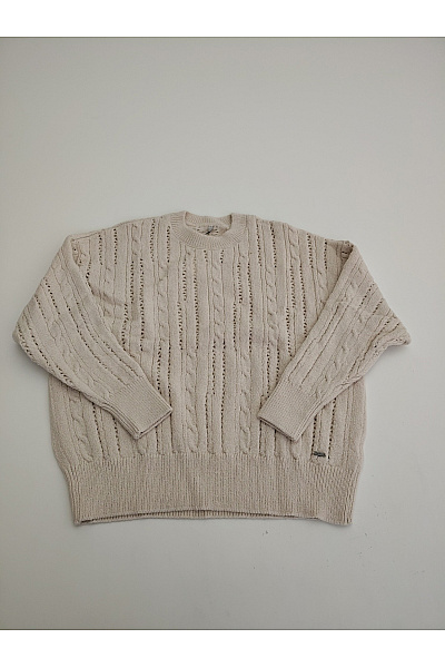 Pepe Jeans Béžový oversized pletený pulovr s copánkovým vzorem Vel. M | Pepe Jeans | obrázek 2