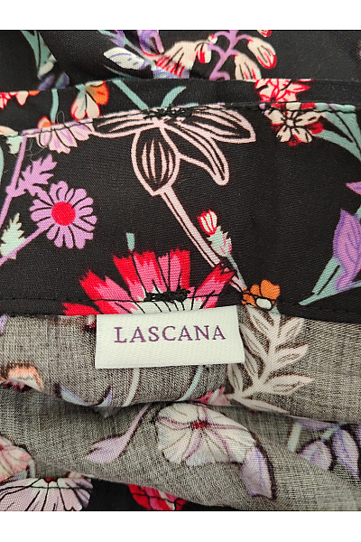 Lasca Černá květovaná zavinovací midi sukně s volánky Vel. M | Lasca | obrázek 8