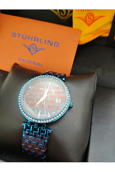 Stuhrling Dámské luxusní hodinky s kamínky modré | stuhrling | obrázek 3