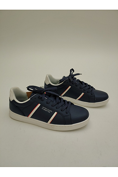 BENETTON Pánské tenisky United Colors of Navy Blue & White Colourblocked Sneakers Modré Velikost EU 44 | BENETTON | obrázek 2
