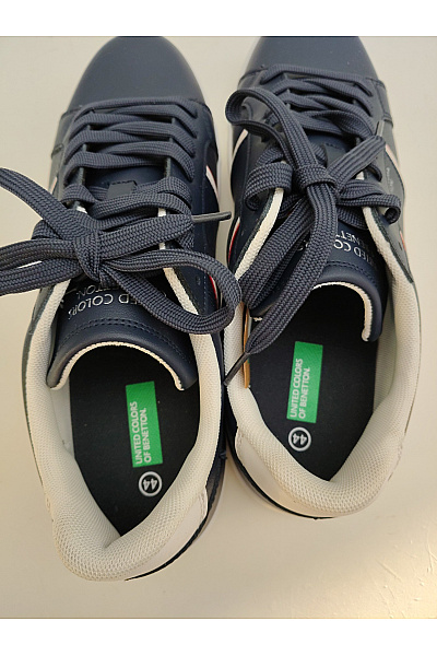 BENETTON Pánské tenisky United Colors of Navy Blue & White Colourblocked Sneakers Modré Velikost EU 44 | BENETTON | obrázek 6