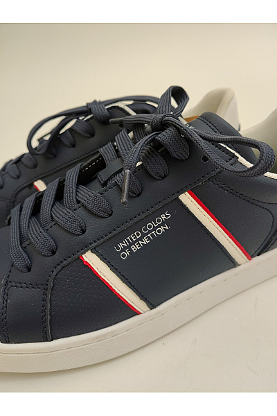 BENETTON Pánské tenisky United Colors of Navy Blue & White Colourblocked Sneakers Modré Velikost EU 44 | BENETTON | obrázek 8