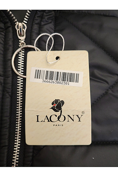 LACONY Černobílá prošívaná přechodová bunda s kapucí Vel. L | LACONY | obrázek 6