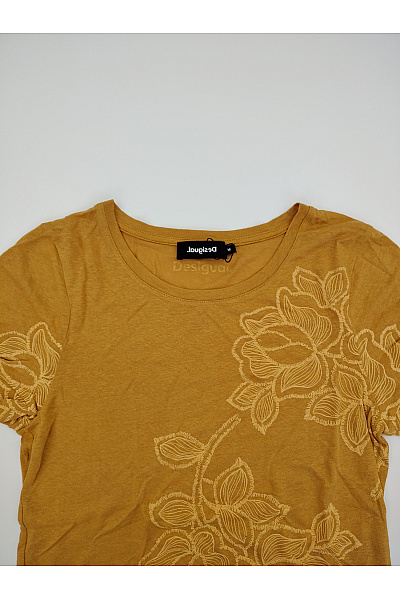 DESIGUAL Dámské khaki tričko s krátkým rukávem a květinovým vzorem Vel. M | DESIGUAL | obrázek 5