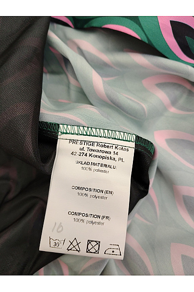 Zelené midi zavinovací košilové šaty s geometrickým vzorem Velikost S | Unimoda | obrázek 7