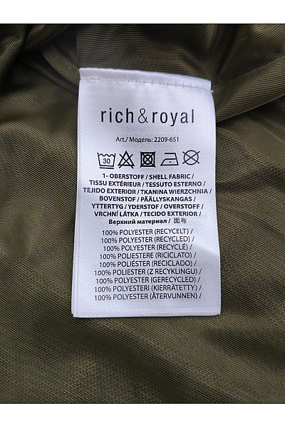 RICH&ROYAL Khaki midi šaty s dlouhým rukávem geometrický vzor Vel. EU XS | RICH&ROYAL | obrázek 5