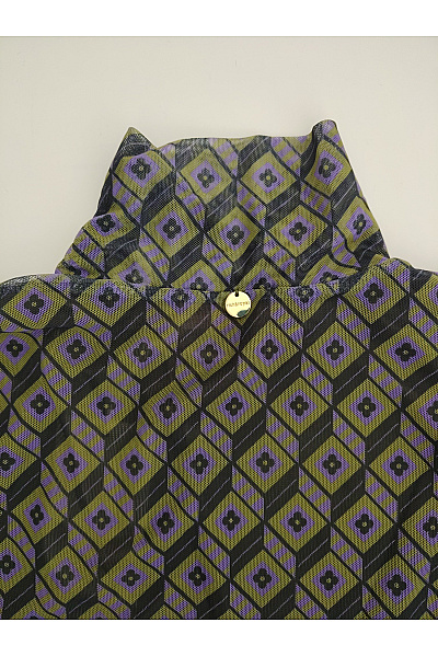 RICH&ROYAL Khaki midi šaty s dlouhým rukávem geometrický vzor Vel. EU XS | RICH&ROYAL | obrázek 9