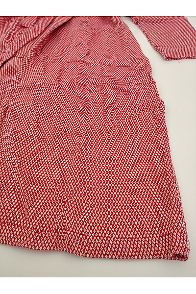 Dámský červený bavlněný župan s vaflovou texturou Vel. S/M | Unimoda | obrázek 3