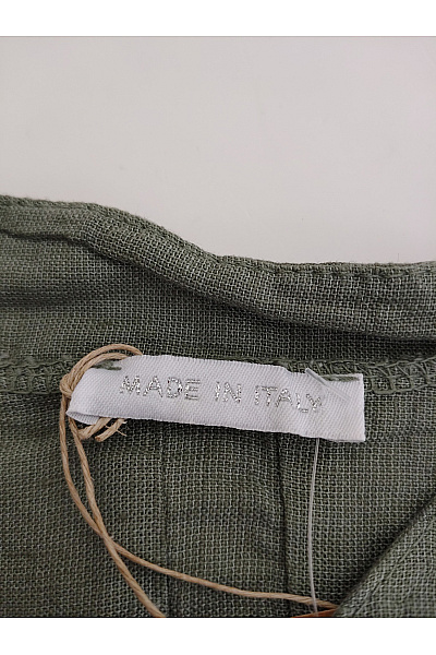 Khaki lněné košilové šaty volné letní Vel. XL/XXL | Unimoda | obrázek 6