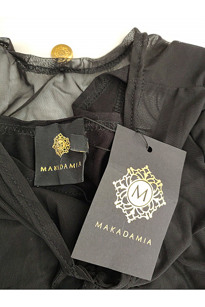 Makadamia Černé mini šaty s dlouhým rukávem bodycon Vel. EU 38 | Makadamia | obrázek 6