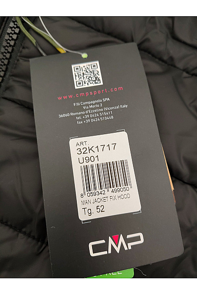 CMP Černá prošívaná zateplená bunda s kapucí Vel. IT 52 | CMP | obrázek 8