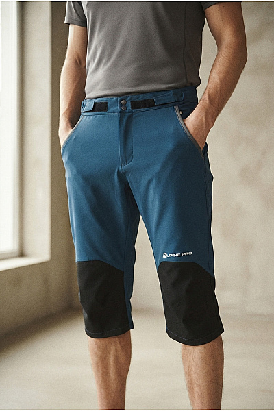 ALPINE PRO Modré Sportovní Outdoorové Tříčtvrteční Kraťasy S Kapsami Velikost EU 48