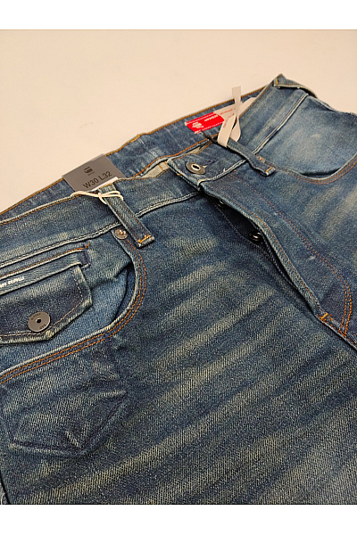 G-Star Pánské bavlněné modré džíny rovné seprané selvedge Velikost W30 L32 | G-Star | obrázek 5
