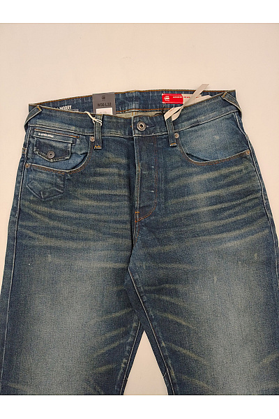 G-Star Pánské bavlněné modré džíny rovné seprané selvedge Velikost W30 L32 | G-Star | obrázek 6