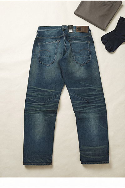 G-Star Pánské Bavlněné Modré Džíny Rovné Seprané Selvedge Velikost W30 L32