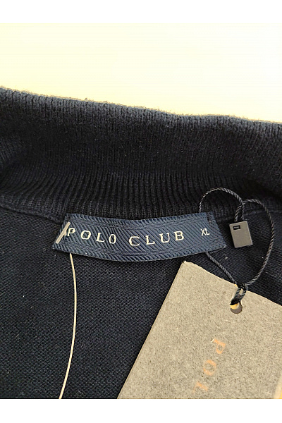POLO CLUB Pánský modrý bavlněný pulovr se stojáčkem na zip Vel. XL | POLO CLUB | obrázek 6