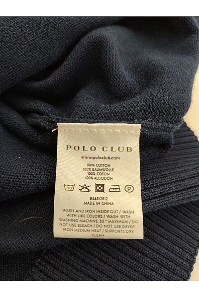 POLO CLUB Pánský modrý bavlněný pulovr se stojáčkem na zip Vel. XL | POLO CLUB | obrázek 7