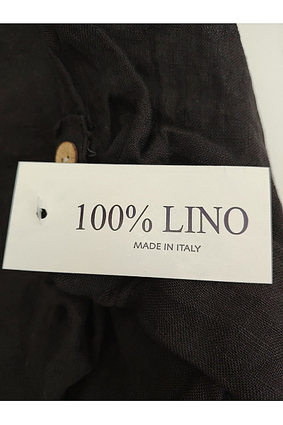 MADE IN ITALY Černé lněné košilové šaty volné Vel. L | MADE IN ITALY | obrázek 5