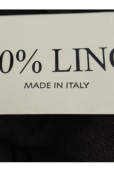 MADE IN ITALY Černé lněné košilové šaty volné Vel. L | MADE IN ITALY | obrázek 6