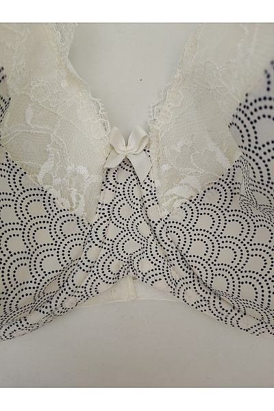 Kamea lingerie Černobílá krajková kosticová podprsenka s ozdobným vzorem Velikost EU 95C | kamea lingerie | obrázek 4