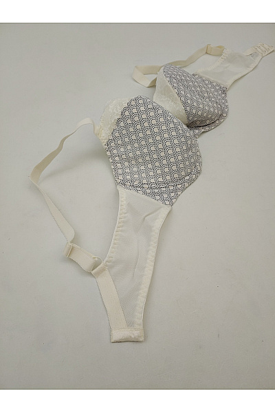 Kamea lingerie Černobílá krajková kosticová podprsenka s ozdobným vzorem Velikost EU 95C | kamea lingerie | obrázek 7