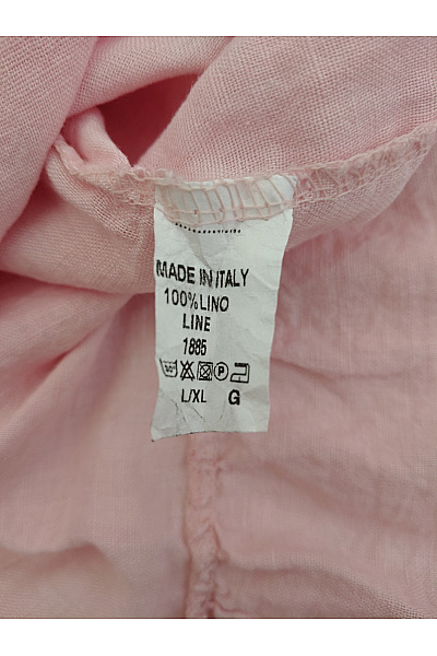 MADE IN ITALY Růžové lněné šaty volné letní mini Vel. XL | MADE IN ITALY | obrázek 6