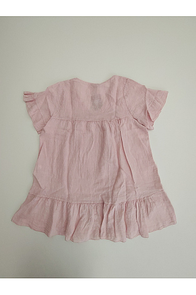 MADE IN ITALY Růžové lněné šaty volné letní mini Vel. XL | MADE IN ITALY | obrázek 8