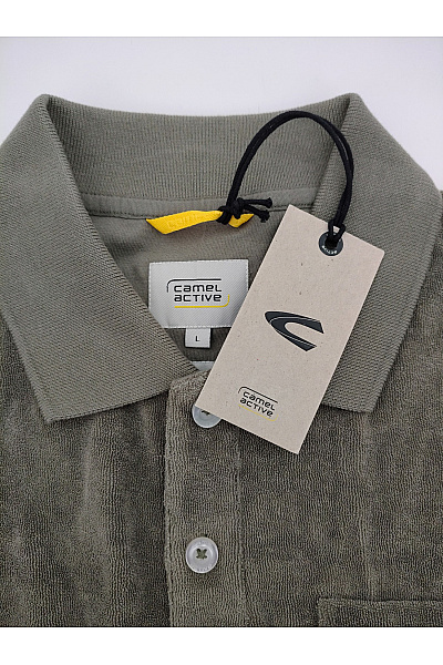 Camel active Pánské khaki bavlněné polo tričko s krátkým rukávem a kapsou Vel. L | camel active | obrázek 7