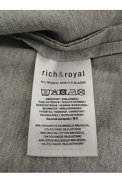 RICH&ROYAL Dámské šedé prodloužené sako na běžné nošení Vel. S | RICH&ROYAL | obrázek 8