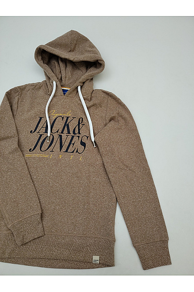 JACK & JONES Hnědá pánská mikina s kapucí a potiskem Vel. EU S | JACK & JONES | obrázek 3
